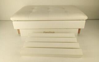 Drveni stolac za klavir Pianonova BCDPS-W Drveni stolac za klavir sa skladišnim prostorom White (Oštećeno) - 1