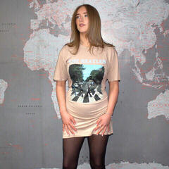 T-Shirt The Beatles Abbey Road & Logo Dress Sand XL Damen T-Shirt - 1
