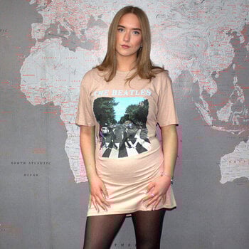 T-Shirt The Beatles Abbey Road & Logo Dress Sand M Damen T-Shirt - 3