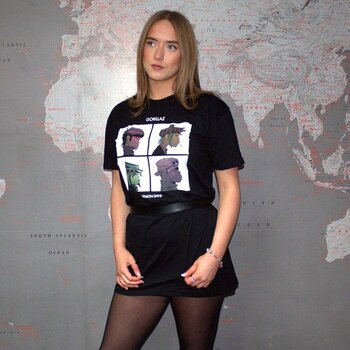 T-Shirt Gorillaz Demon Days (Dress) Black 2XL Ladies T-Shirt - 4