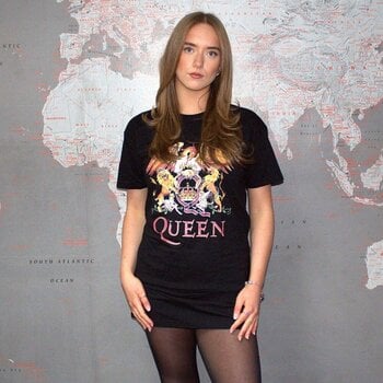 Camiseta de manga corta Queen Classic Crest Dress Black XL De mujer Camiseta de manga corta - 2
