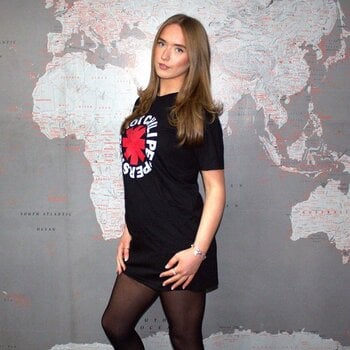 T-Shirt Red Hot Chili Peppers Classic Asterisk Dress Black S Ladies T-Shirt - 3