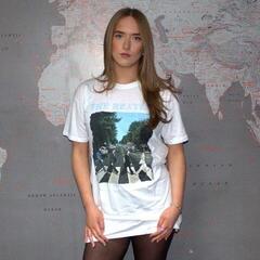 T-shirt The Beatles Abbey Road & Logo Dress White M Feminino T-shirt - 1