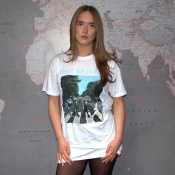 T-Shirt The Beatles Abbey Road & Logo Dress White XS Ladies T-Shirt - 2