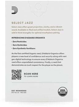 Тръстикова пластинка за сопрано саксофон Rico Organic Select Jazz Filed 2 Hard 10-pack Тръстикова пластинка за сопрано саксофон - 7