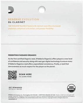 Тръстикова пластинка за кларинет Rico Organic Reserve Evolution 2.5 3-Pack Тръстикова пластинка за кларинет - 3
