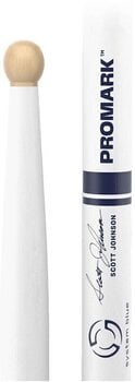 Bacchette Batteria Pro Mark TXDC17W-WHITE Scott Johnson Painted White Bacchette Batteria - 2