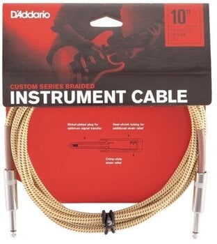 Instrument kabel D'Addario PW-BG-20TW Custom Series Braided Tweed Instrument kabel - 12