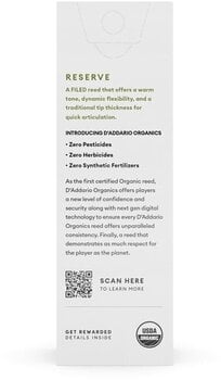 Baryton saxofon reed Rico Organic Reserve 3.5 5-Pack Baryton saxofon reed - 5