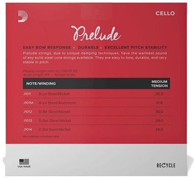 Cello Strings D'Addario J1010 4/4M Cello Strings - 7