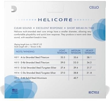 Cello-strenge D'Addario H514 4/4H Cello-strenge - 7