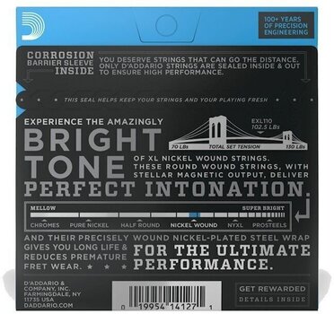 E-guitar strings D'Addario EXL110-B25 E-guitar strings - 6