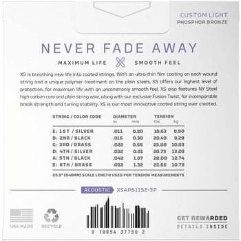 Gitaros stygos D'Addario XSAPB1152-3P Gitaros stygos - 8