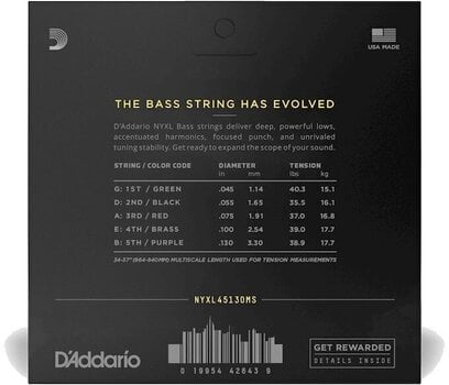 Strune za 5 strunsko bas kitaro D'Addario NYXL45130MS Strune za 5 strunsko bas kitaro - 3
