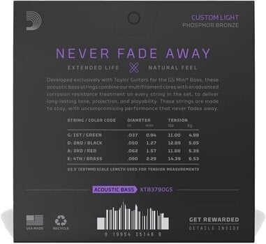 Strune za akustično bas kitaro D'Addario XTB3790GS Strune za akustično bas kitaro - 8
