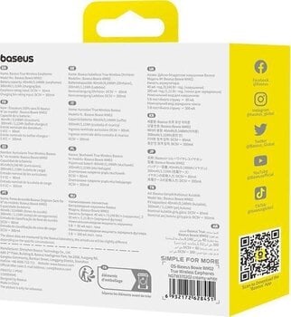 Juhtmeta kõrvasisesed kõrvaklapid Baseus Bowie WM02 White Juhtmeta kõrvasisesed kõrvaklapid - 9