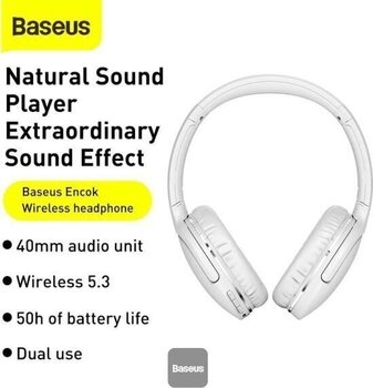 Juhtmeta kõrvapealsed kõrvaklapid Baseus Encok D02 Pro White Juhtmeta kõrvapealsed kõrvaklapid - 9