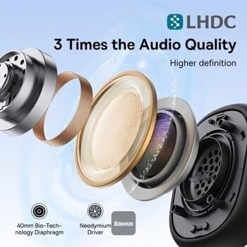 Juhtmeta kõrvapealsed kõrvaklapid Baseus Bowie H1i s ANC White Juhtmeta kõrvapealsed kõrvaklapid - 9