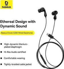 In-Ear Headphones Baseus Encok CZ20 USB-C Black In-Ear Headphones - 3