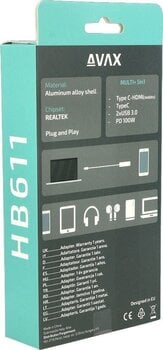 Adaptador de alimentação elétrica Avax HB611 CONNECT+ 5in1 HUB Adaptador de alimentação elétrica - 6