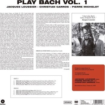Disco de vinil Jacques Loussier & Christian Garros & Pierre Michelot - Play Bach No.1 (Limited Edition) (180 g) (LP) - 2