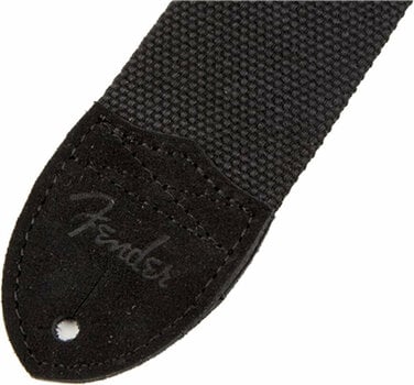 Kytarový pás Fender Cotton/Leather Strap Black - 2