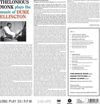 Vinyylilevy Thelonious Monk - Thelonious Monk Plays The Music Of Duke Ellington (Limited Edition) (180 g) (LP) - 2