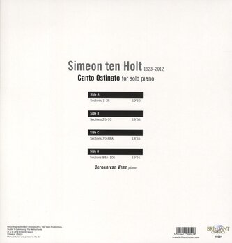 Schallplatte Simeon ten Holt & Jeroen van Veen - Canto Ostinato (180 g) (2 LP) - 2