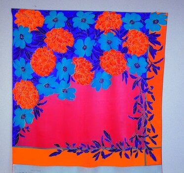 Alat HDupont Silk Scarf Camellias And Peonies 90 x 90 cm - 2
