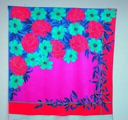Alat HDupont Silk Scarf Camellias And Peonies 90 x 90 cm - 2