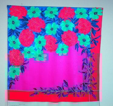 Alat HDupont Silk Scarf Camellias And Peonies 90 x 90 cm - 3