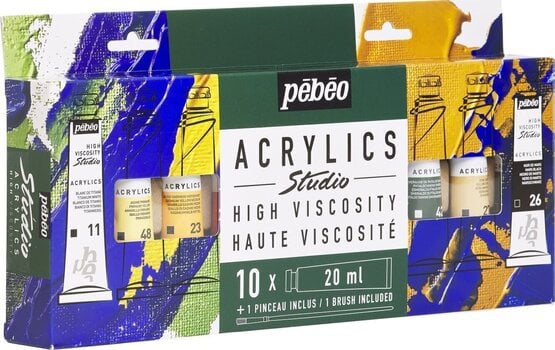 Culoare acrilică Pébéo Acrylic Paint Set de vopsele acrilice 10 x 20 ml 10 Bucăți - 2