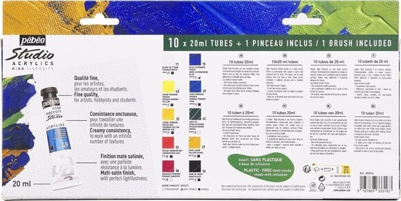 Culoare acrilică Pébéo Acrylic Paint Set de vopsele acrilice 10 x 20 ml 10 Bucăți - 4