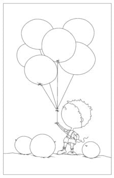 Alat HDupont Silk Scarf Boy With Balloons 60 x 40 cm - 2