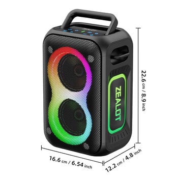 Portable Lautsprecher Zealot PT02 2mics Black Portable Lautsprecher - 12