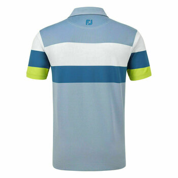 Camiseta polo Footjoy Engineered Birdseye Pique Blue/White/Citrus XL - 2