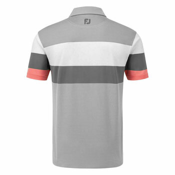 Camiseta polo Footjoy Engineered Birdseye Pq Mens Polo Granite/White/Watermelon XL - 2