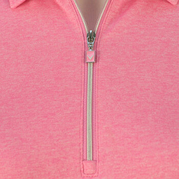 Camisa pólo Callaway 1/4 Zip Heathered Womens Polo Shirt Fuchsia Pink M - 5