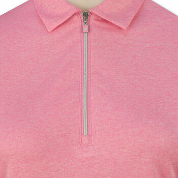 Polo košeľa Callaway 1/4 Zip Heathered Dámska Polo Košeľa Fuchsia Pink L - 4