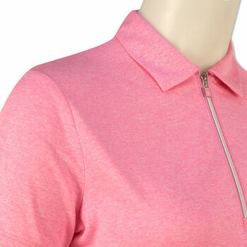 Polo Shirt Callaway 1/4 Zip Heathered Womens Polo Shirt Fuchsia Pink S - 3