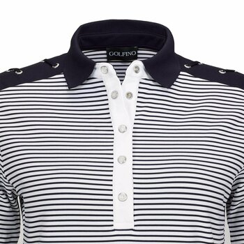 Риза за поло Golfino Nautical Stripes Womens Polo Shirt Navy 36 - 3