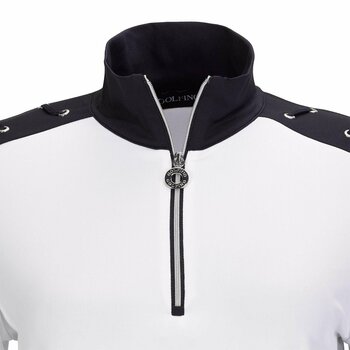 Polo Shirt Golfino Nautical Stripes 3/4 Sleeve Womens Troyer White 34 - 3