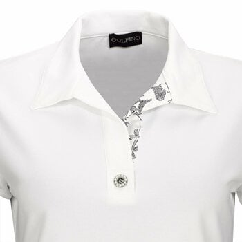 Polo-Shirt Golfino Pearls Cap Sleeve Damen Poloshirt White 38 - 3