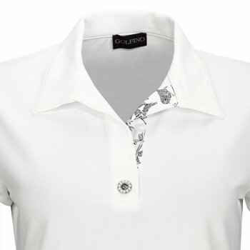 Polo trøje Golfino Pearls Cap Sleeve Womens Polo Shirt White 40 - 3