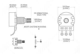 Potenciometar Partsland GSI2495-A500K Potenciometar - 1