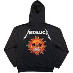 Hettegenser Metallica Worn Pushead Flaming Skull (Back Print) Charcoal Grey 2XL Hettegenser - 1
