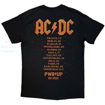 T-Shirt AC/DC Bell Lightning EU Tour '25 (Back Print & Ex-Tour) Black S T-Shirt - 2