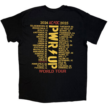 Tričko AC/DC PWR-UP Logo World Tour '24-'25 (Back Print & Ex-Tour) Black 2XL Tričko - 2
