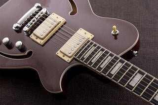 Semi-akustisk gitar Reverend Guitars Roundhouse Air HH Metallic Bordeaux Semi-akustisk gitar - 3