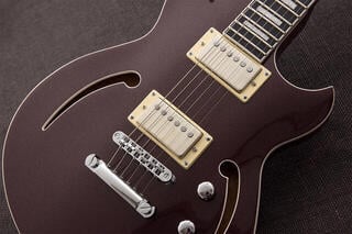 Semi-akustisk gitar Reverend Guitars Roundhouse Air HH Metallic Bordeaux Semi-akustisk gitar - 4